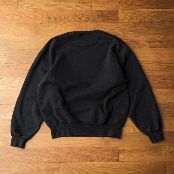 Vintage 90s Cross Creek Wolf Sweatshirt USA Boothbay Maine Black Size L Outdoors - Picture 4 of 8